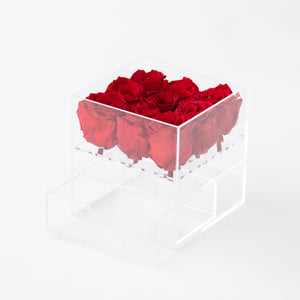 9 Roses with Drawer Preserved