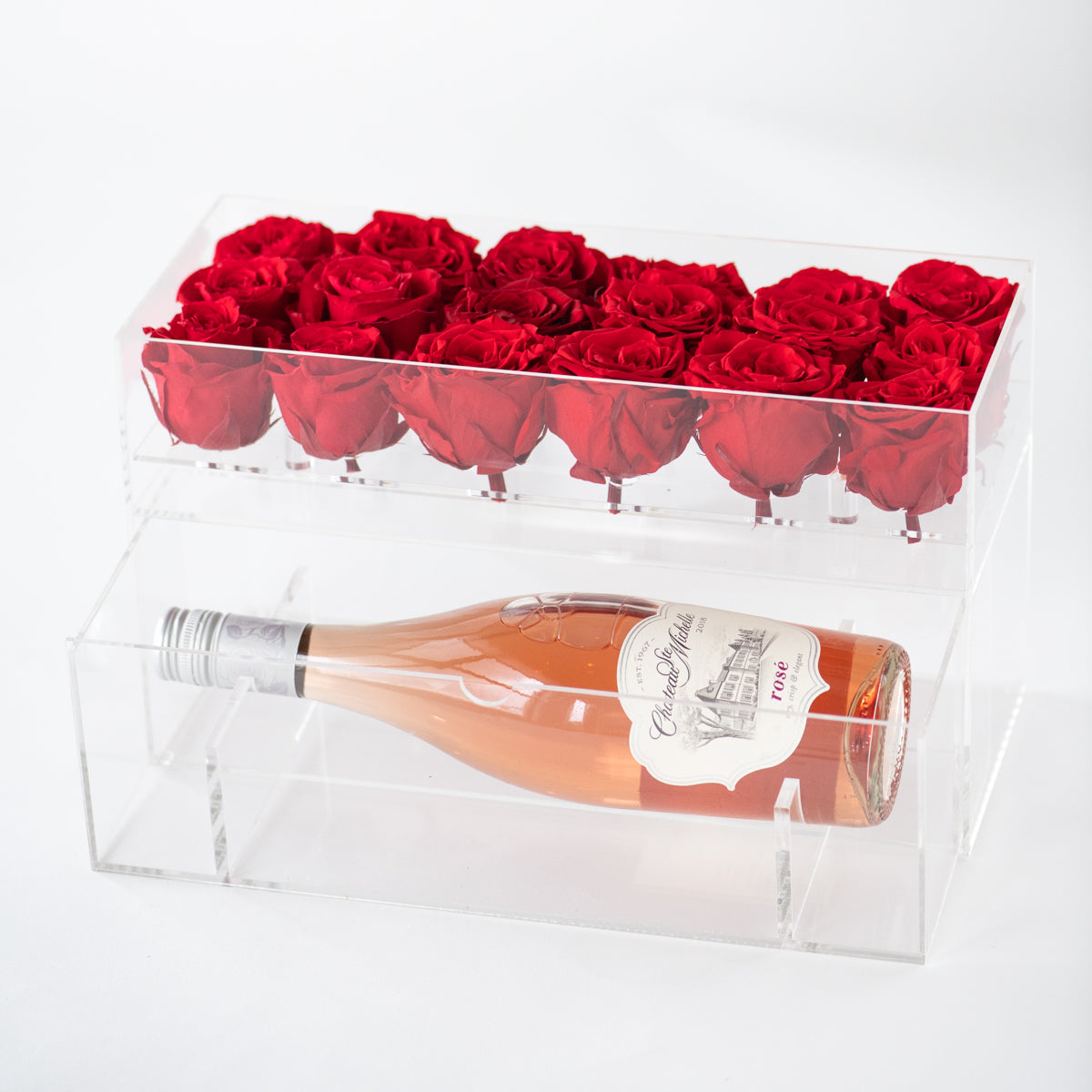18 Roses Bottle Box Preserved
